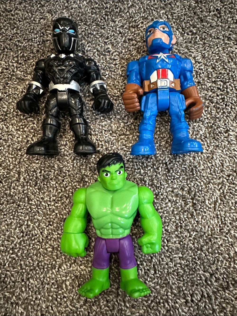 Kids Superhero Action Figure Toy Set - Green, Blue, Black